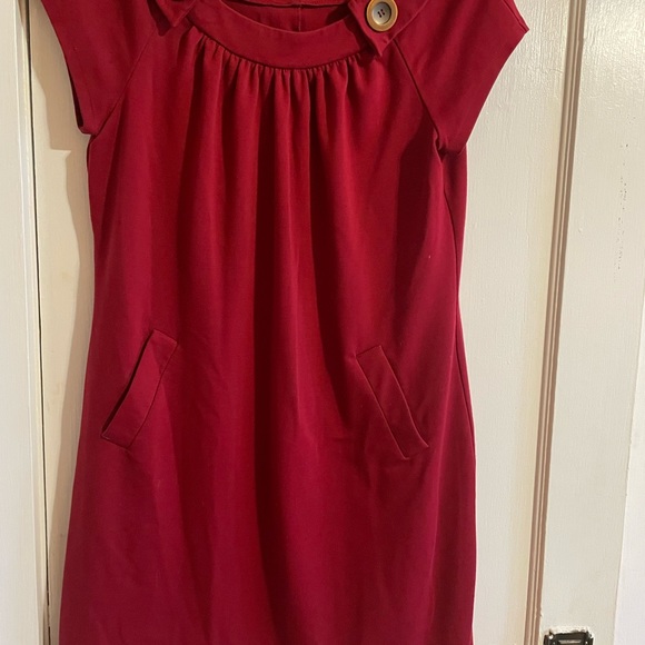 Red Evan Picone business casual dress with pockets - Picture 2 of 3